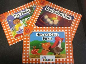 100% decodable phonics books using the first sounds set 1