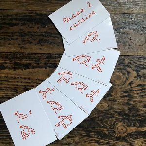 Cursive, wipe clean, phonics flash cards 2, 3a, 3b, 5a and b