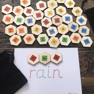 Environmentally friendly, colour coded phonics tiles for word building - Gallery 4