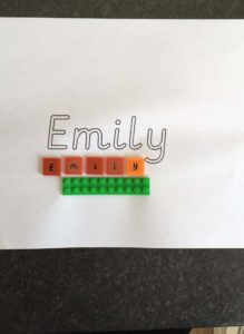 Lower case letters for personalised name writing and building