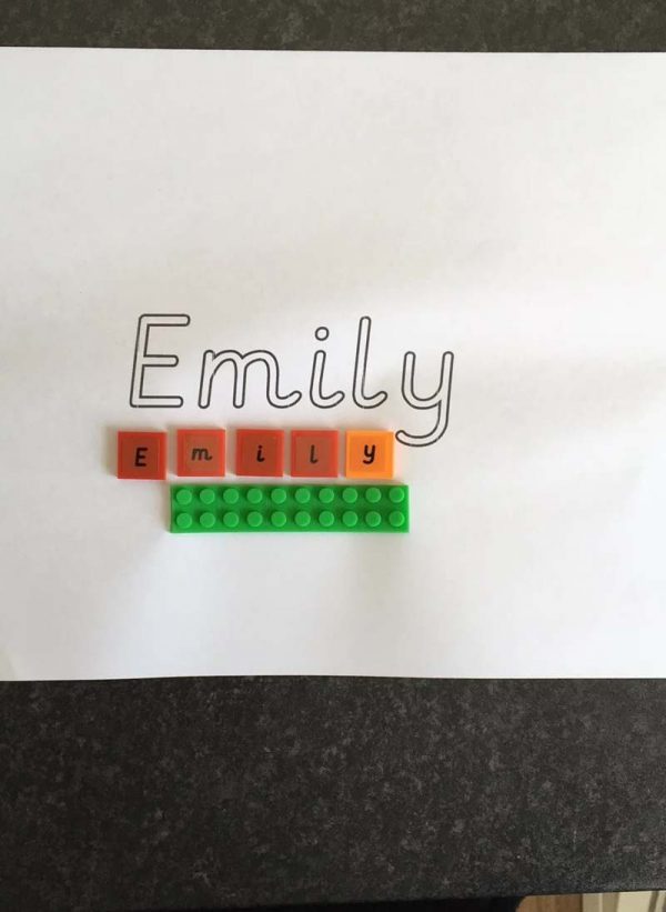 Lower case letters for personalised name writing and building