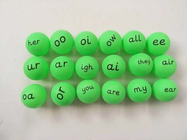 Phase 3b phonic ping pong balls & common exception words
