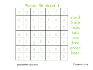Phases 3a and 3b word searches