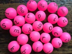 Phonics ping pong phase 2, 3a or 3b lettered balls and 1 catcher - Gallery 2