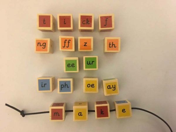 Phonics screening check beads, fine motor