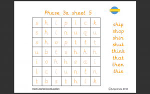 Phase 3 phonic word searches, primary and EYFS