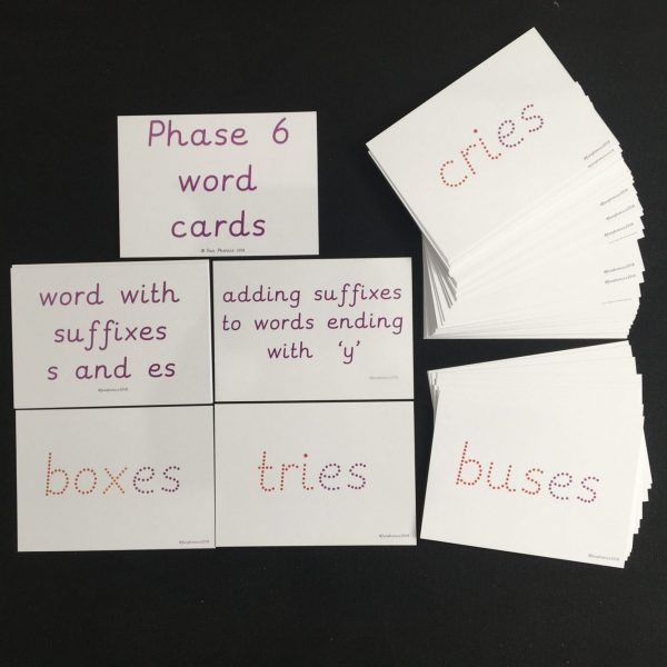 Phase 6 letters and sounds phonic word cards