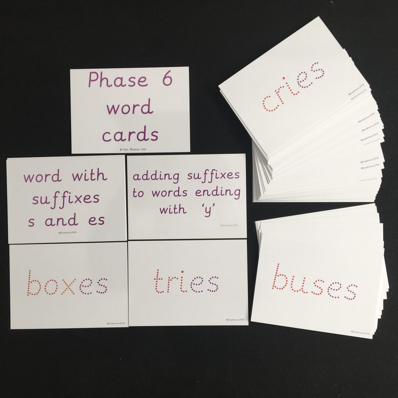 Phase 6 letters and sounds phonic word cards