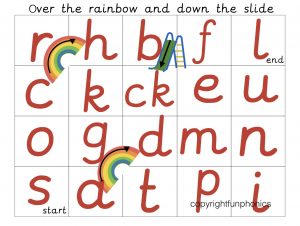 Phase 2 phonics letters and sounds board game
