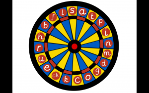 Dart board phonics game , phase 2